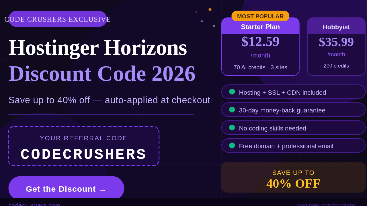 hostinger horizons discount code